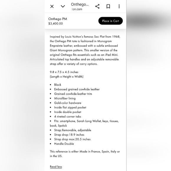 Louis Vuitton Onthego PM Stardust Pink – Empreinte Leather - Picture 6 of 7